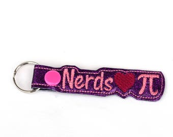 Nerds Love Pi Keychain | Nerdy Keychain | Gifts for Nerds | Gift for Her | Purple Keychain | Pi Keychain | Nerd Keychain | Gag Gift