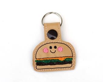 Burger Keychain | Burger Key chain | Hamburger Keychain | BFF Gift | Best Friend Gift | Secret Santa Gift | White Elephant Gift | Kawaii