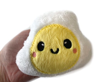 Stuffed Egg Plush Toy | Egg Stuffie | Breakfast Plush | Nerd Gift | Fried Egg Plush | Kawaii Egg | New Baby Gift | Gifts Under 20