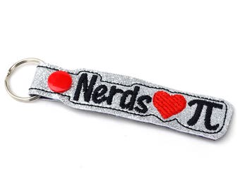 Nerds Love Pi Keychain | Nerdy Keychain | Gifts for Nerds | Gift for Her | Silver Keychain | Pi Keychain | Nerd Keychain | Gag Gift