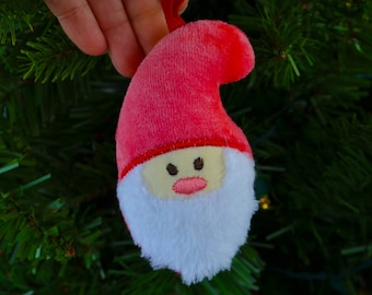 Santa Ornament | Secret Santa Gift | Christmas Tree Decoration | Tree Decor | Plush Santa | White Elephant Gift | Christmas Decor | Santa