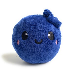 Blueberry | Plush Stuffed Toy | Cute Kawaii | Fruit Vegetable Pretend Play | Playfood | Gifts Under 20 | Stocking Stuffer | Chibi Plush