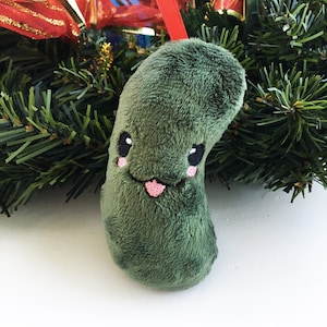 Christmas Pickle Ornament Plush Ornament Kawaii Christmas Gifts under 20 Gag Gift Plush Pickle Stuffed Pickle Ornament image 1