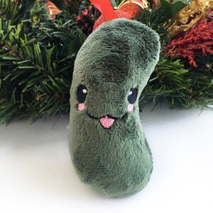 Christmas Pickle Ornament Plush Ornament Kawaii Christmas Gifts under 20 Gag Gift Plush Pickle Stuffed Pickle Ornament image 2