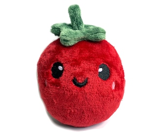 Tomato Plush | Stuffed Tomato Toy | Kawaii Plush Toy | Gifts for Him | Gifts for Her | New Baby Gift | Nursery Decor | Office Decor