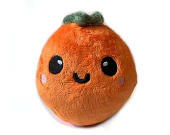 Orange Plush | Citrus Plushie | Stuffed Orange Kawaii Toy | Gifts Under 20 | Stocking Stuffer | Kawaii Desk Decor | Fruit Fake Food