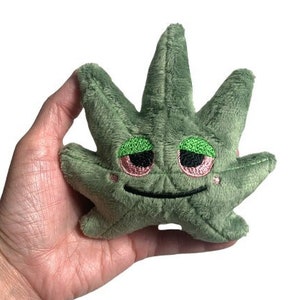 Plush Marijuana Cannabis Plush Toy Cute Kawaii Weed Stoner Gift Marijuana Leaf Plush Funny Gifts 420 Devils Lettuce Pot Plush image 1