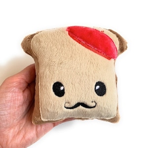 Kawaii French Toast Plush: Minky Stuffed Toy with Beret