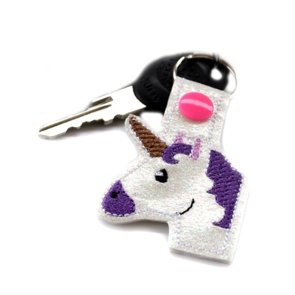 Unicorn Keychain | Unicorn Key Chain | Key Ring | Snaptab | Book Bag Accessory | Unicorn Party | Gifts for Her | Nerd Gift | Emoji