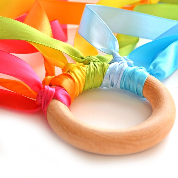 Hand Kite | Neon Rainbow | Birthday Party Favor | Gift for Kids | Under 10 | Stocking Stuffer | Montessori | Waldorf Toy | Rainbow Kite