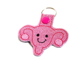 Uterus Keychain | Doula Gift | Natural Childbirth | OBGYN | Midwife Gift | Cervix | Womb | Uterus | Keychain | Bag Tag | Kawaii Keychain