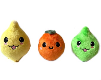 Citrus Fruit | Plushie Lemon | Lime Orange Toy | Plush Kawaii Gift | Stocking Stuffer | Gift Set | Gag Gift | Gift for Him | Gifts for Her