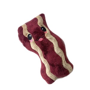 Bacon | Stuffed Bacon Plush | Bacon Stuffie | Cute Kawaii Bacon | Pretend Food | Bacon Lover Gift | Cute Food Pillow | Plush Bacon | Pork