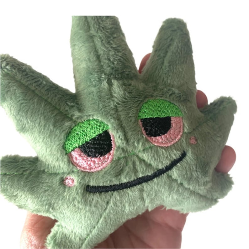 Plush Marijuana Cannabis Plush Toy Cute Kawaii Weed Stoner Gift Marijuana Leaf Plush Funny Gifts 420 Devils Lettuce Pot Plush image 2