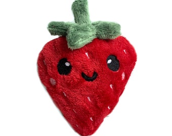 Plush Strawberry | Kawaii Berry | Cute Stuffed Toy | Geek Gift | Playfood | Nerd Gift | Stuffed Food | Plush Food Toy | Gifts Under 20