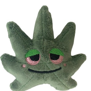 Plush Marijuana Cannabis Plush Toy Cute Kawaii Weed Stoner Gift Marijuana Leaf Plush Funny Gifts 420 Devils Lettuce Pot Plush image 5