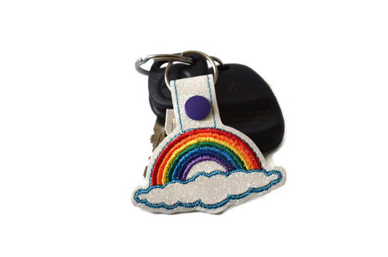 Rainbow Keychain Rainbow Key Chain Colorful Key Ring Etsy