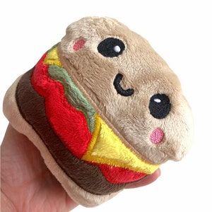Stuffed Cheeseburger | Plush Cheeseburger Toy | Cute Burger | Food Pun Gift | Stocking Stuffer | Kawaii Burger | Pretend Burger | Playfood
