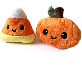 Halloween Plushie | Candycorn Stuffed Toy | Pumpkin Plush Toy | Gift Set | Fall Decor | Halloween Decor | Halloween Plush Toys | Playfood