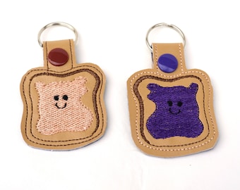 PB&J Keychain | Peanut Butter and Jelly Keychain | Best Friend Gift | Kawaii Keychain | Secret Santa | White Elephant Gift | Zipper Pull