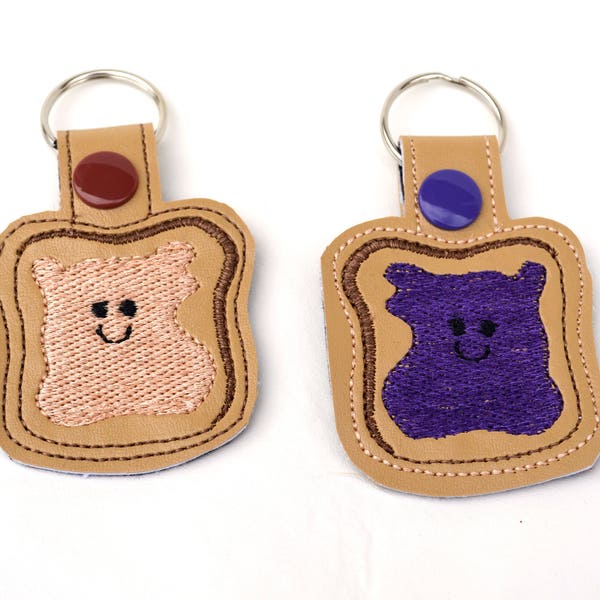 PB&J Keychain | Peanut Butter and Jelly Keychain | Best Friend Gift | Kawaii Keychain | Secret Santa | White Elephant Gift | Zipper Pull