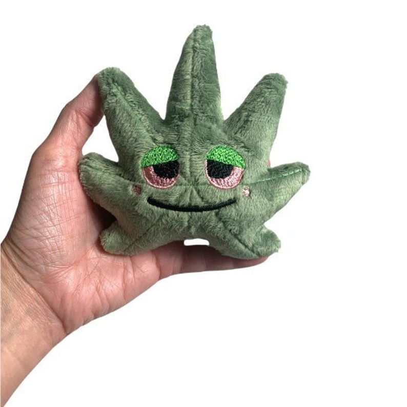 Plush Marijuana Cannabis Plush Toy Cute Kawaii Weed Stoner Gift Marijuana Leaf Plush Funny Gifts 420 Devils Lettuce Pot Plush image 1