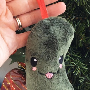 Christmas Pickle Ornament Plush Ornament Kawaii Christmas Gifts under 20 Gag Gift Plush Pickle Stuffed Pickle Ornament image 3