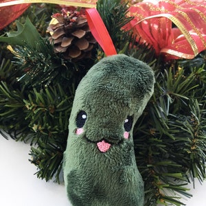 Christmas Pickle Ornament Plush Ornament Kawaii Christmas Gifts under 20 Gag Gift Plush Pickle Stuffed Pickle Ornament image 6