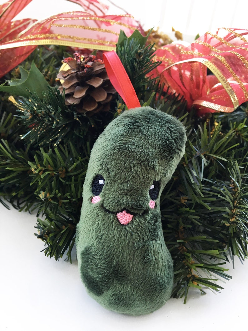 Christmas Pickle Ornament Plush Ornament Kawaii Christmas Gifts under 20 Gag Gift Plush Pickle Stuffed Pickle Ornament image 6