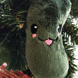 Christmas Pickle Ornament Plush Ornament Kawaii Christmas Gifts under 20 Gag Gift Plush Pickle Stuffed Pickle Ornament image 4