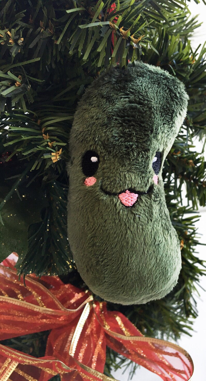 Christmas Pickle Ornament Plush Ornament Kawaii Christmas Gifts under 20 Gag Gift Plush Pickle Stuffed Pickle Ornament image 4