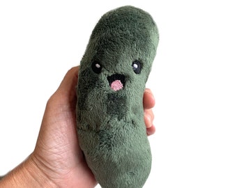 Plush Pickle: Embroidered Kawaii Stuffed Pickle Toy