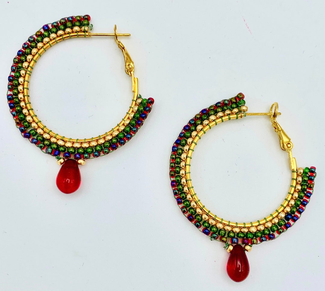 Boucles doreilles Hoop of Colors - Etsy France