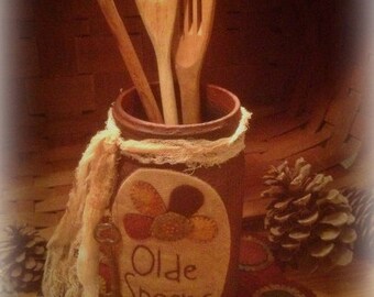 Olde Spoons Jar and Penny Rug - Pattern