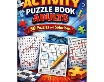 Libro di puzzle di attività per adulti: 50 puzzle e soluzioni Ricerca numerica, Soduku, labirinti