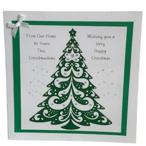Luxury Christmas Tree Card with crystal embellishments
