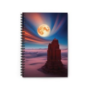 Moon Notebook - Ruled Line, Lunar Journal, Celestial Notepad, Night Sky Diary, Space Planner