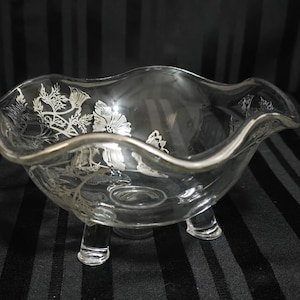 Vintage Silver Floral Overlay Bowl