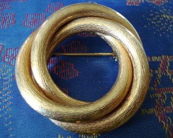 Classic Gold Tri Circle Brooch Power of Three