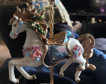 seaside Cottage by Thomas Kinkade  Carousel Horse  from Carousel Collection no. 6654 Seaside Cottage