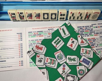 Western Mahjong Table Cover Mah jongg Mahjongg Mat Green /Mah Jong playing cards 
