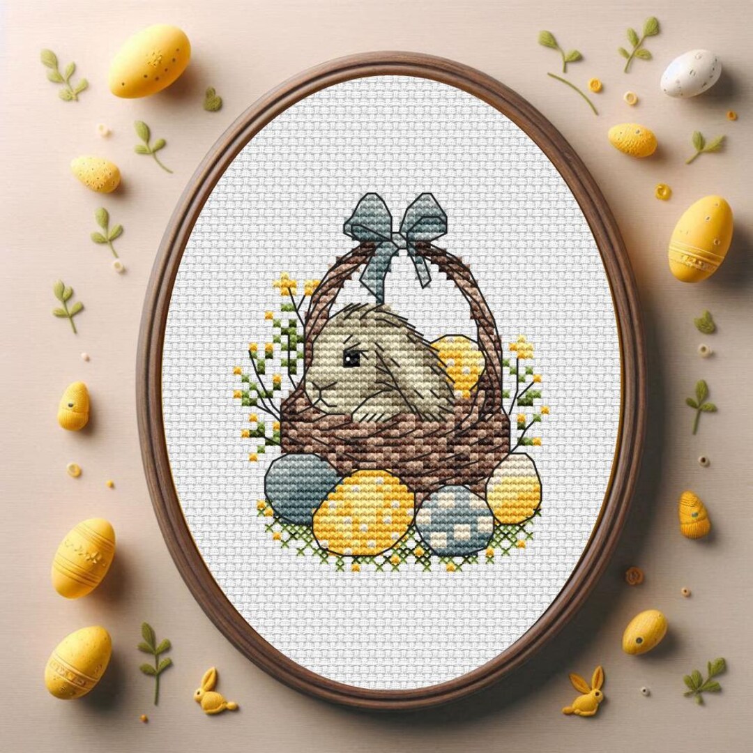 Easter Bunny Cross Stitch Pattern: Spring Home Decor (digital PDF) - Etsy