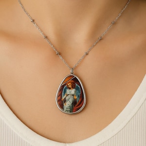 Angel Pendant Necklace: Religious Christian Jewelry, Spiritual Protection