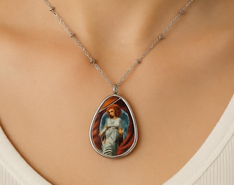 Angel Pendant Necklace: Religious Christian Jewelry, Spiritual Protection