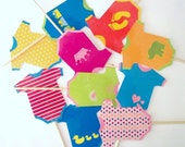 Items similar to Onesie CupcakeToppers - Set of 20 Picks ...
