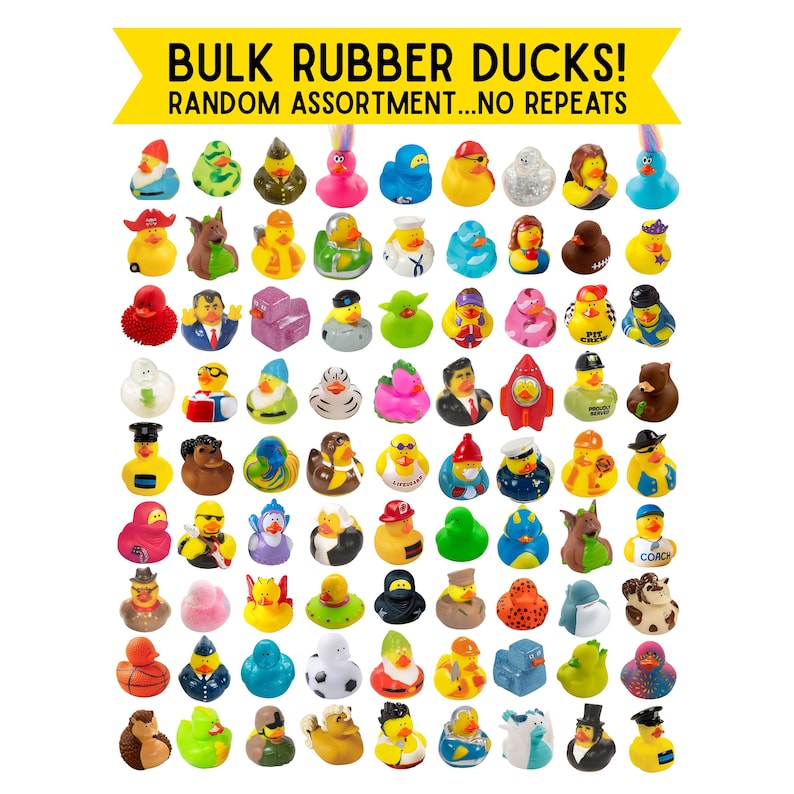 Bulk Cruise Ducks . Cruise Ship Ducking Kit . Rubber Ducking Kit . Rubber Duck Assortment . No Repeats . Duck Duck SUV Kit image 1