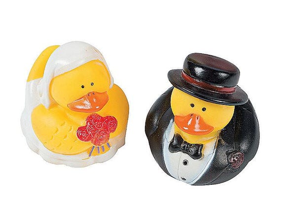 Bride or Groom Wedding Rubber Ducks . Bridal Shower Bachelorette Ducks . Duck Wedding Cake Toppers . Bachelorette Party Favors . Cruise Duck
