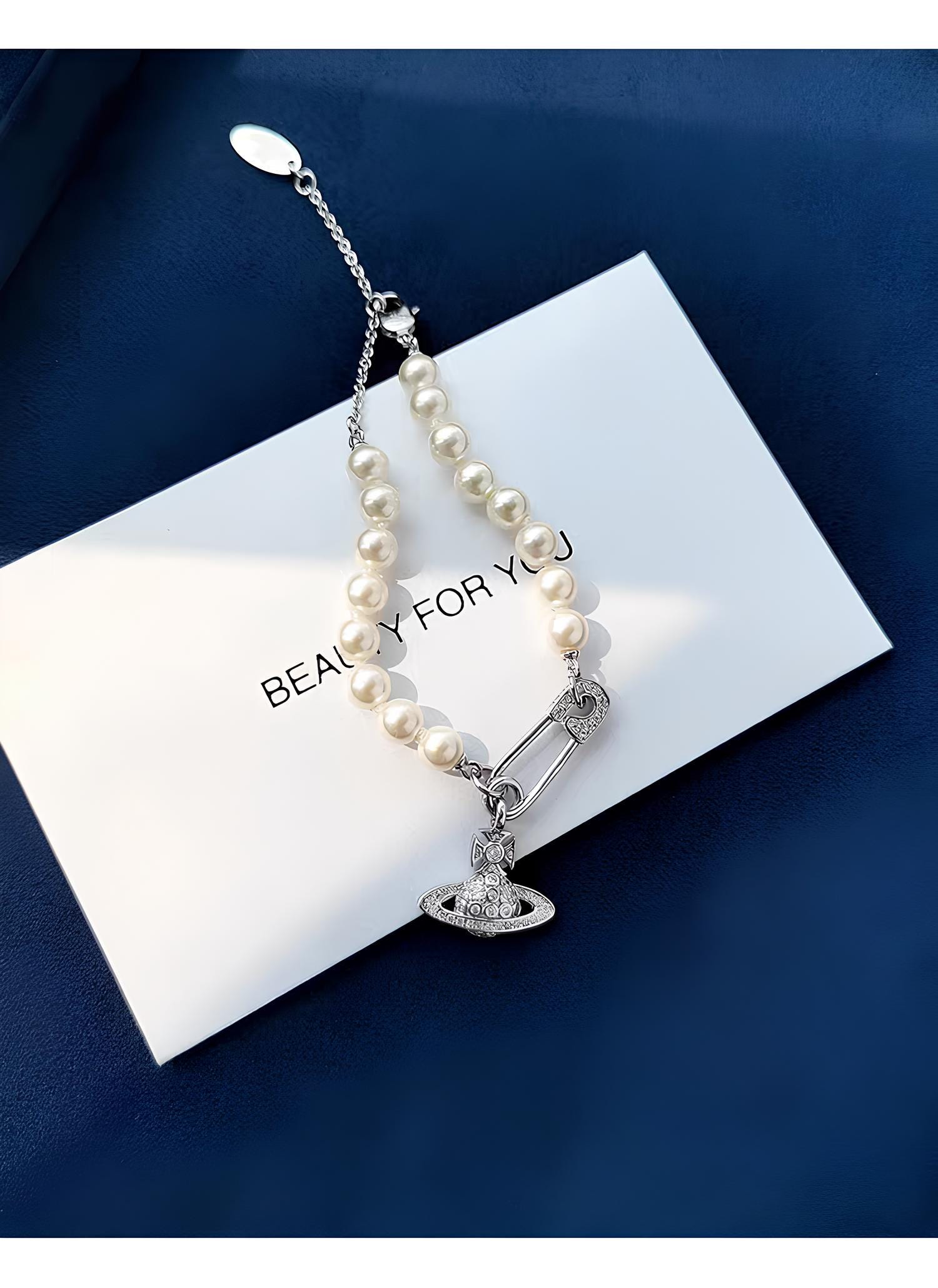 Three Row Pearl Bas Relief Choker in GOLD-PEARL-CRYSTAL