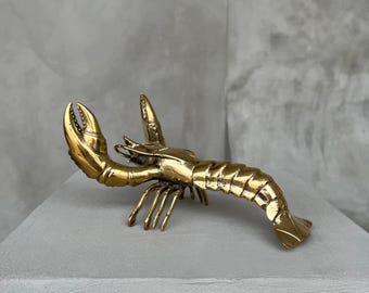 Polished Bronze Lobster - Medium Ocean-Inspired Sculpture