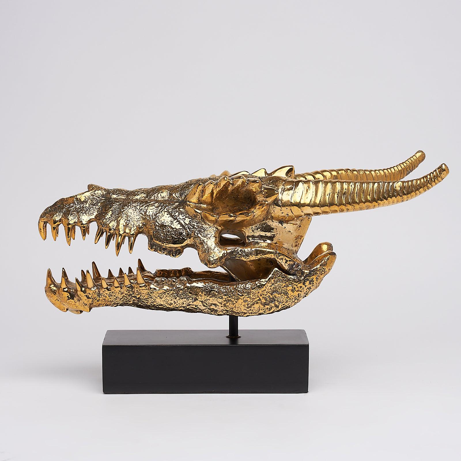 Dragon Skull - Polished Bronze XL
